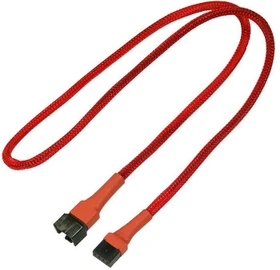 Nanoxia 4-Pin Verlängerung, sleeved, 60cm, rot (NXPWV60R)