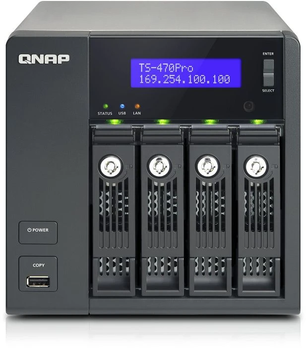 QNAP Turbo Station TS-470 Pro, 2GB RAM, 2x RJ-45 1000Base-T, 2x USB-A 3.0