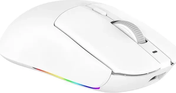 Ajazz AJ139 V2 MC Gaming Mouse mit Ladestation, weiß, USB/Bluetooth
