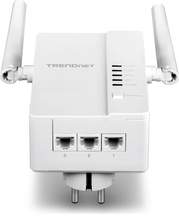 TRENDnet Powerline AV2 1200 Wireless Starter Kit, Powerline/WLAN-Access Point und Powerline-Adapter Set, 2er-Bundle