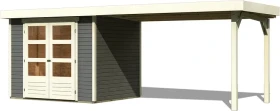 Karibu Askola 3 Gartenhaus inkl. Anbau 2.8m terragrau