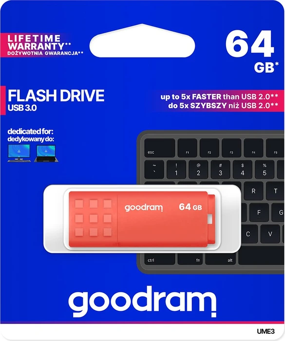 goodram UME3 64GB orange, USB-A, USB 3.2 Gen 1×1