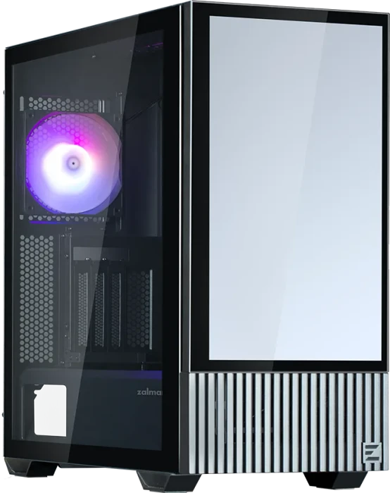 Zalman Z10 DS, schwarz, Display, Glasfenster