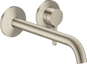 Hansgrohe Axor One 2-Loch Waschbeckenarmatur für Wandmontage mit Hebelgriffen und Auslauf 220mm brushed nickel