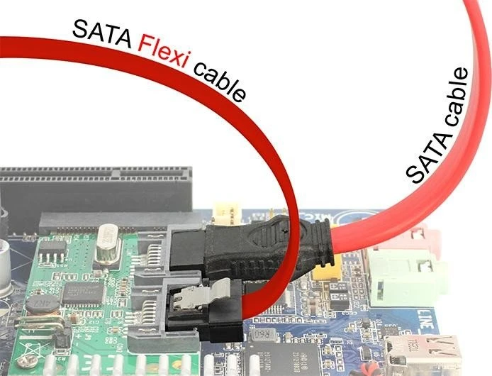 DeLOCK Flexi SATA 6Gb/s Kabel rot 0.3m, gerade/gerade