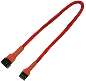 Nanoxia 4-Pin Verlängerung, sleeved, 30cm, rot (NXPWV30R)