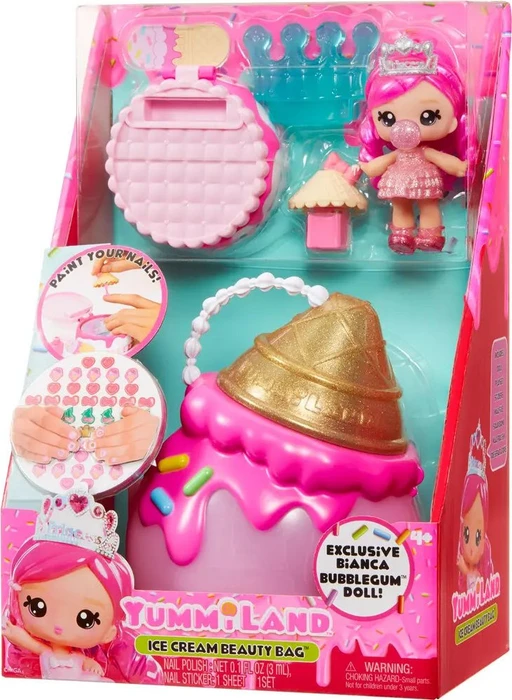 MGA Entertainment Yummiland - Beauty Bag Playset + Lip Gloss Doll - Ice Cream Beauty Bag