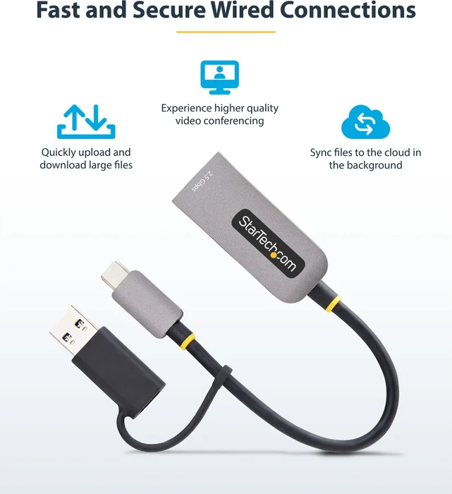 StarTech 2.5G LAN-Adapter, RJ-45, USB-C 3.0/USB-A 3.0 [Stecker]