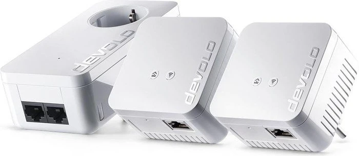 devolo dLAN 550 WiFi Network Kit, 2x Powerline/WLAN-Access Point und Powerline-Adapter Set, 3er-Bundle