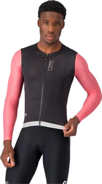 Castelli Corretto Trikot langarm black/rosa giro/silver moon (Herren)