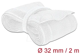 DeLOCK Geflechtschlauch mit Klettverschluss, 32mm, 2m, weiß