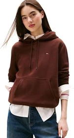 Tommy Hilfiger Flag Embroidery Fleece Drawstring Hoodie rich brown (Damen)