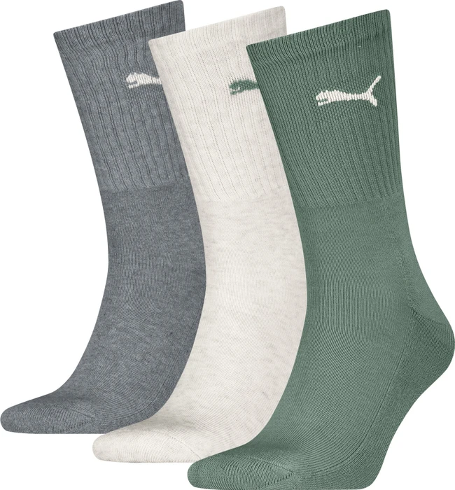 Puma Crew Socken grün/grau, 3 Paare (Herren)