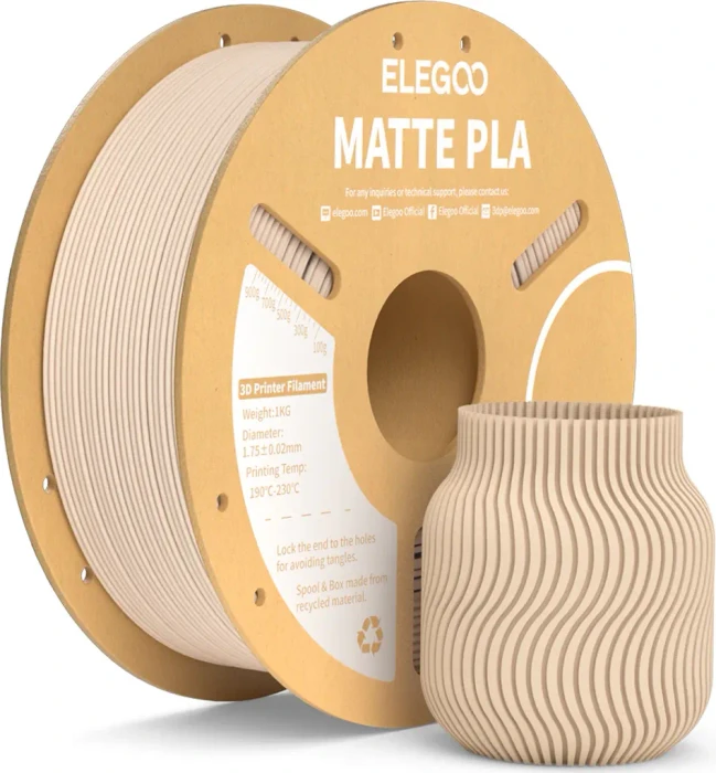 Elegoo PLA Matte, beige, Spule, 1.75mm, 1.00kg