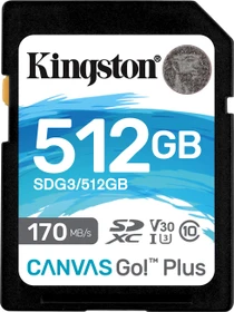 Kingston Canvas Go! Plus R170/W90 512GB, UHS-I U3, Class 10