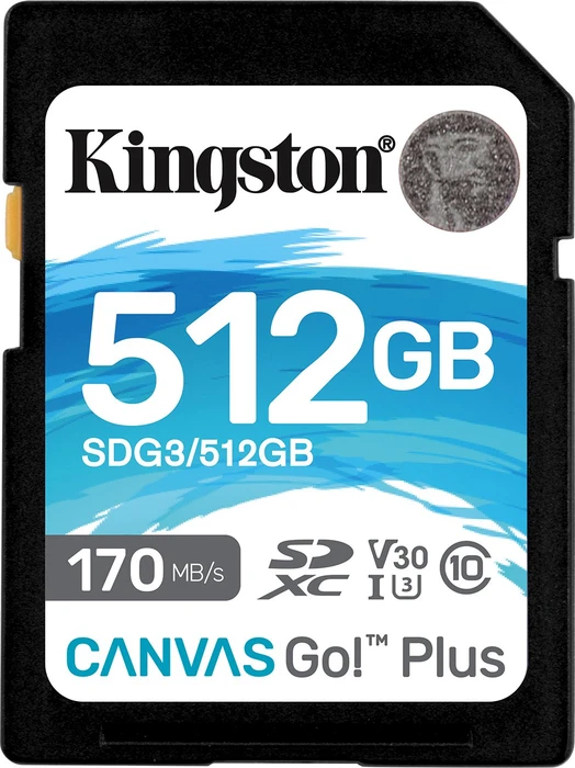 Kingston Canvas Go! Plus R170/W90 512GB, UHS-I U3, Class 10
