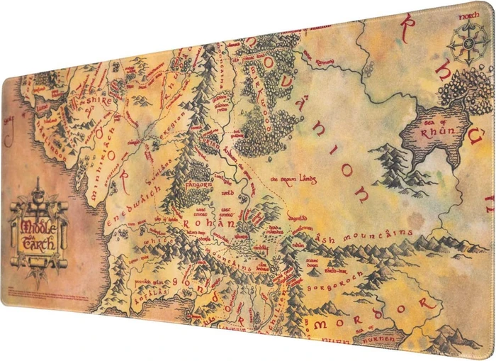 Grupo Erik Editores Der Herr der Ringe Mittelerde XL, 800x350mm, Motiv beige/schwarz/rot