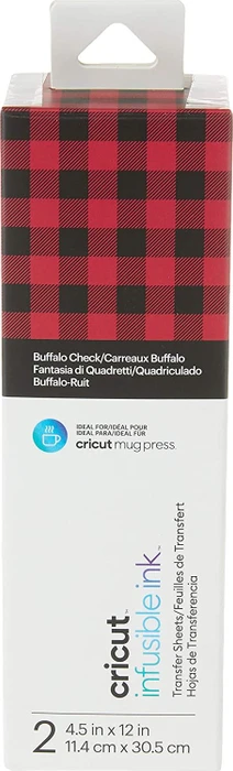Cricut Infusible Ink Transferfolie rot/schwarz kariert, 2 Stück