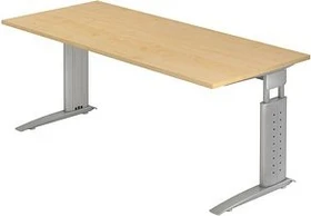 Hammerbacher Ergonomic Plus U-Serie US19/3/W Schreibtisch 180x80cm Ahorn/weiß