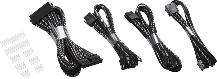 Phanteks Verlängerungskabel Kit für Netzteile, X-Muster schwarz/silber, 500mm