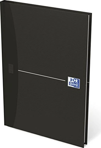 Oxford Office Essentials Notizbuch, A5, kariert, Hardcover, schwarz, 96 Blatt