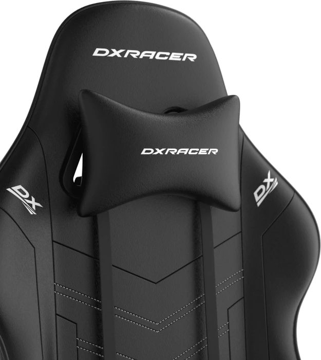 DXRacer Prince Series PF132 Gamingstuhl, schwarz mit weißen Nähten