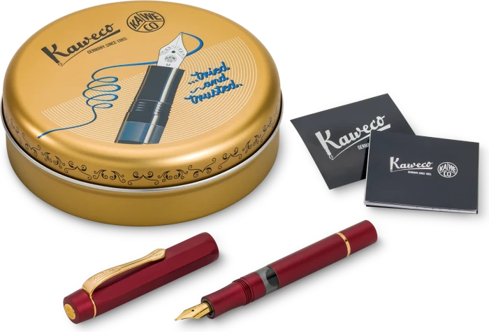 Kaweco Piston Sport AL Solo bordeaux/gold, rechte Hand, extra fein