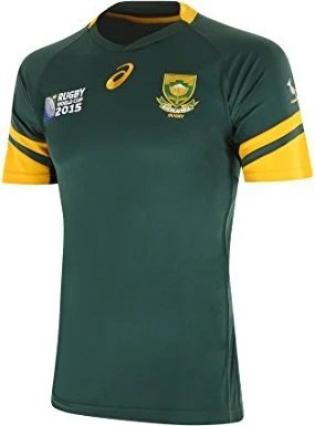 Asics Springboks Rugby World Cup 2015 Heimtrikot kurzarm grün