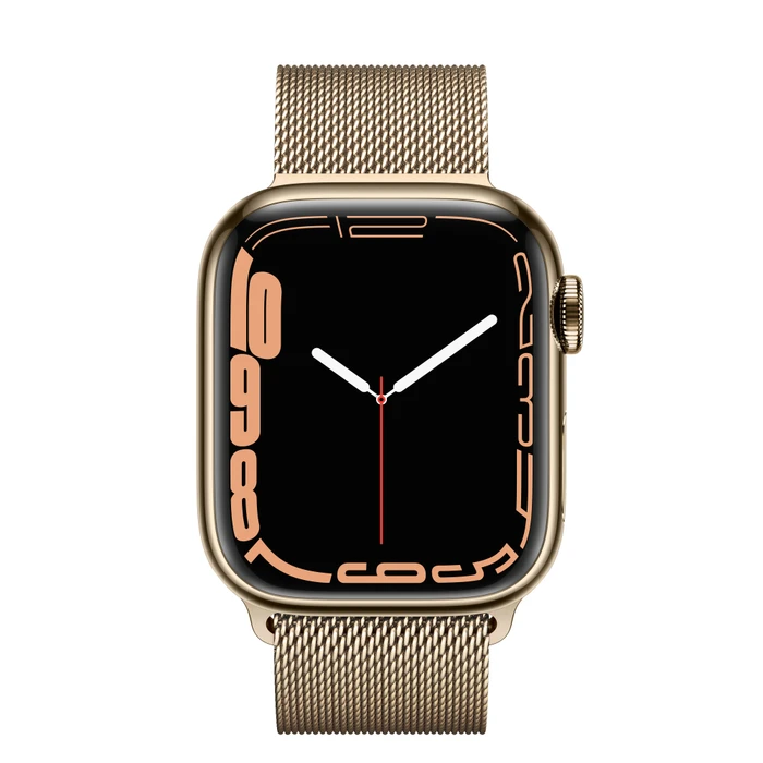 Apple Watch Series 7 (GPS + Cellular) 41mm Edelstahl gold mit Milanaise-Armband gold