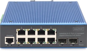 Digitus DN-65 Industrial Railmount Gigabit Managed Switch, 8x RJ-45, 2x SFP, 240W PoE+ (DN-651157)