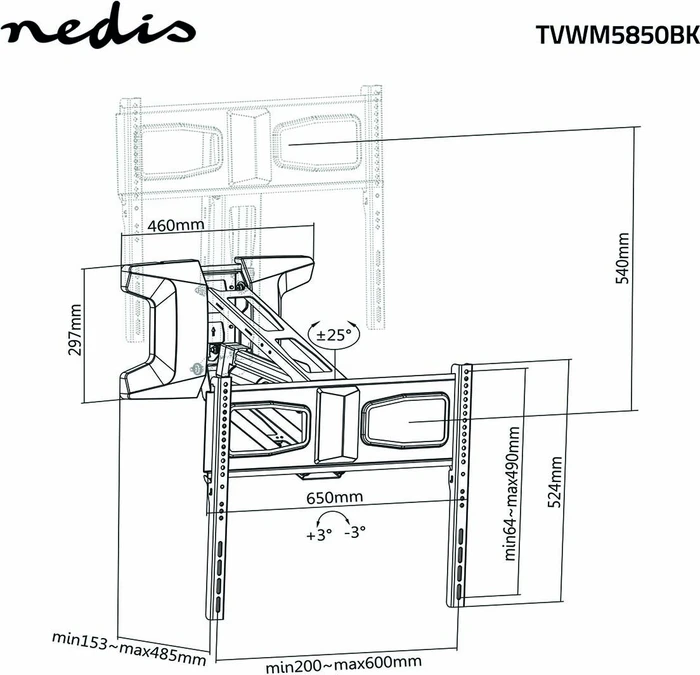 Nedis TVWM5850BK