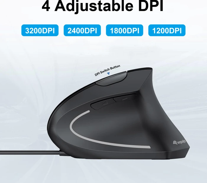 Equip Vertical Ergonomic Wired Mouse schwarz, USB