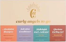 Curly Angels To Go Shampoo 100ml + Conditioner 100ml + Creme 100ml + Gel 100ml Geschenkset