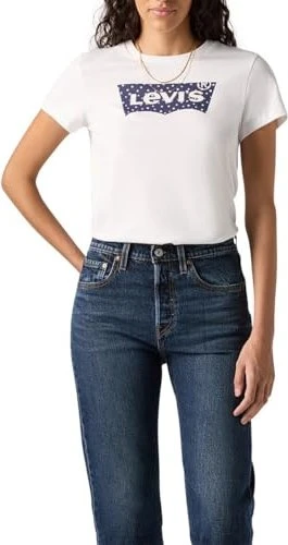 Levi's The Perfect T-Shirt kurzarm maya fuzzy dot/bright white (Damen)