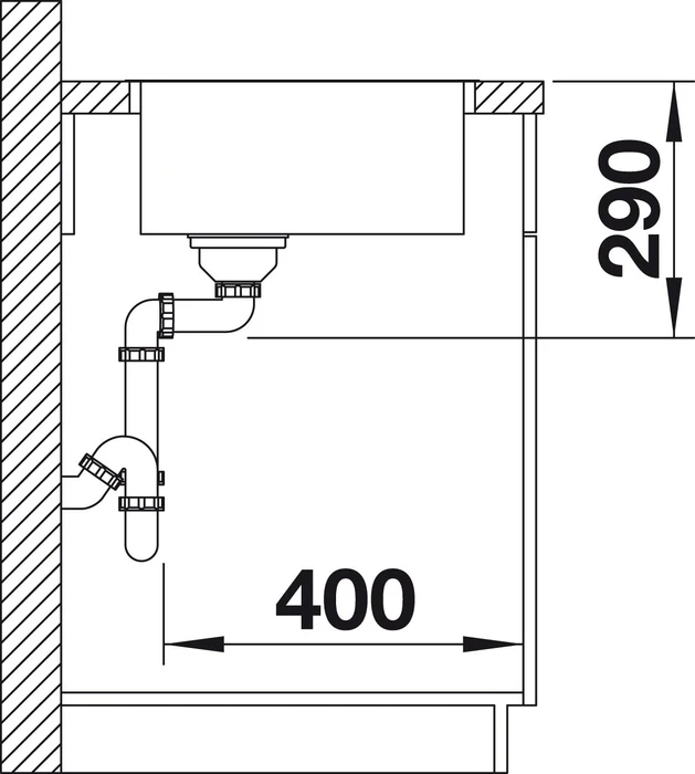 Blanco Andano 400-IF InFino Becken mittig edelstahl