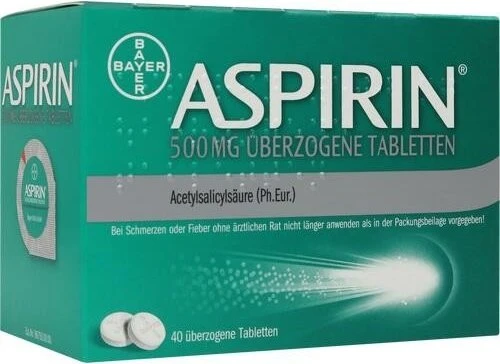 Bayer Aspirin 500mg überzogene Tabletten, 40 Stück
