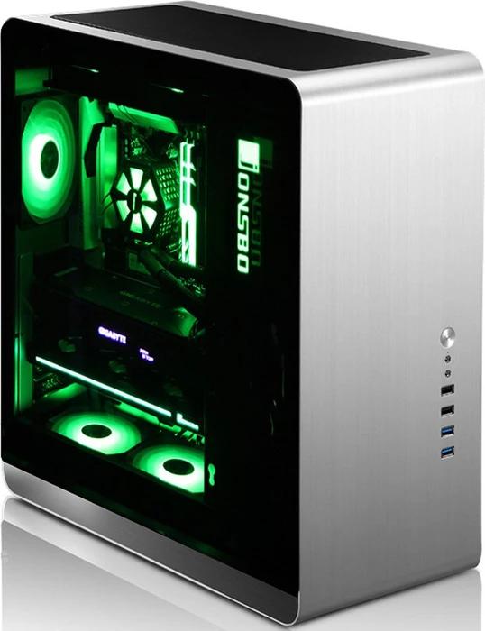 Jonsbo UMX4 RGB silber, Glasfenster