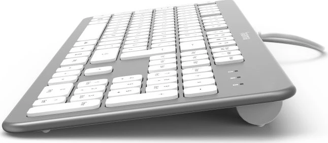 Hama KC-700 Slim-Design Tastatur, silber/weiß, USB, DE