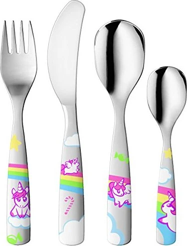 Gnali & Zani Kleine Einhörner Kinderbesteck-Set, 4-tlg.