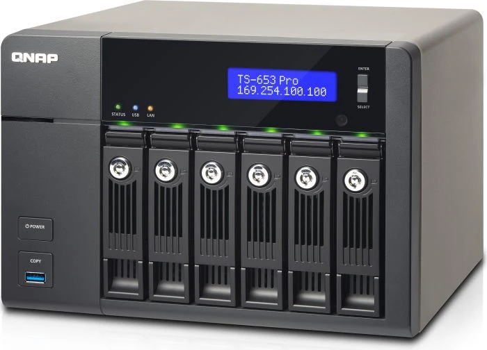 QNAP Turbo Station TS-653 Pro, 2GB RAM, 4x RJ-45 1000Base-T, 3x USB-A 3.0