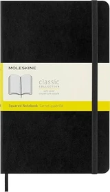 Moleskine Klassik Notizbuch, 130x210mm, kariert, weicher Einband Large, schwarz, 240 Blatt
