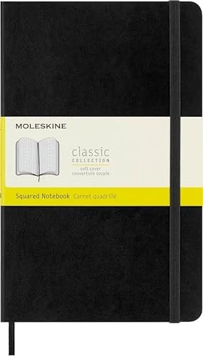 Moleskine Klassik Notizbuch, 130x210mm, kariert, weicher Einband Large, schwarz, 240 Blatt