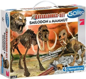 Clementoni Galileo Ausgrabungs-Set Smilodon & Mammut