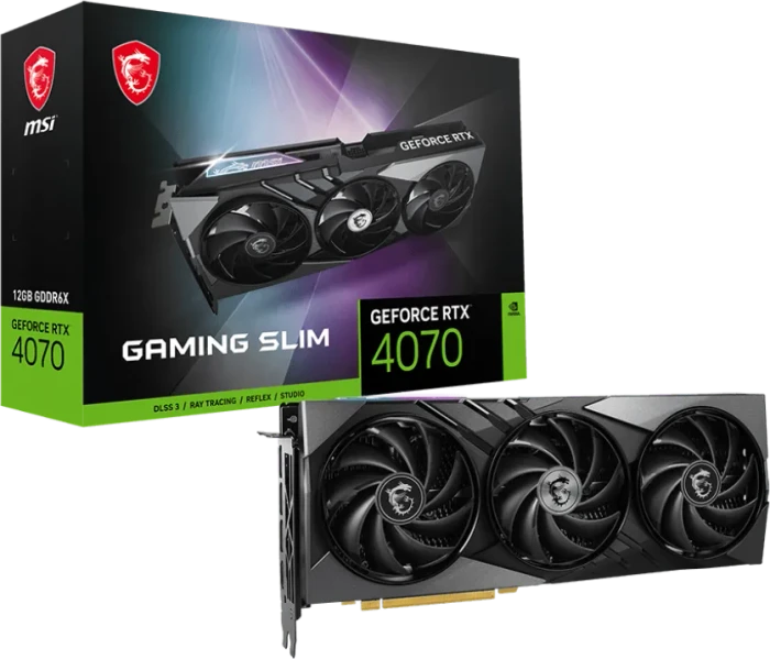 MSI GeForce RTX 4070 Gaming Slim 12G, 12GB GDDR6X, HDMI, 3x DP