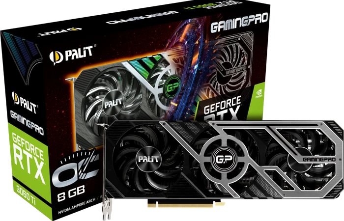Palit GeForce RTX 3060 Ti GamingPro OC V1 (LHR), 8GB GDDR6, HDMI, 3x DP