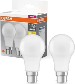 Osram Ledvance LED Base Classic A 60 8W/827 B22d Frosted, 2 Stück