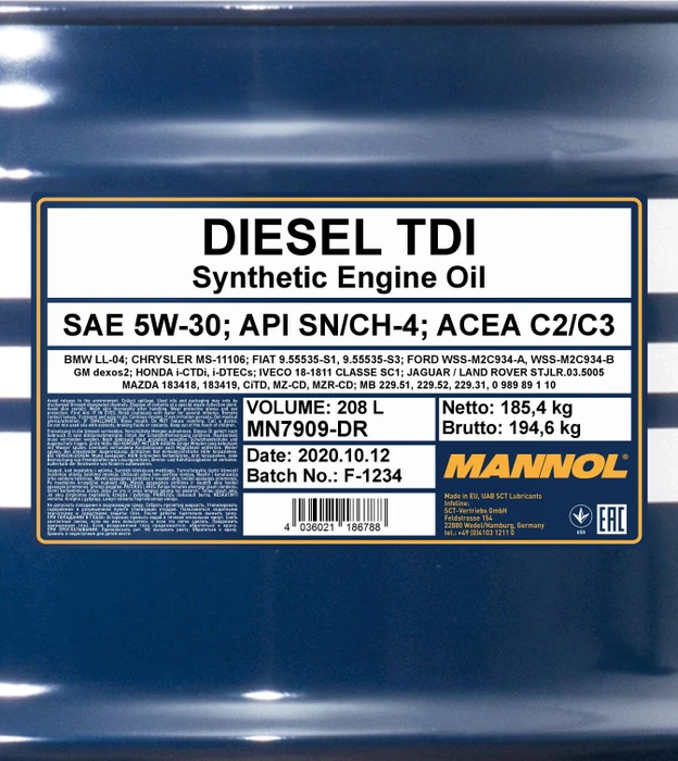 Mannol Diesel TDI 5W-30 208l