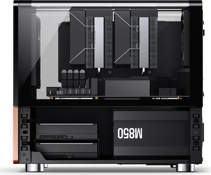Jonsbo V12 Black, schwarz/braun, Glasfenster