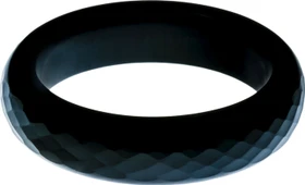 Glassvibrations Penisring mit Schliff schwarz