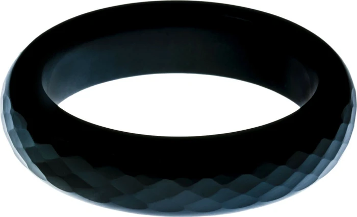 Glassvibrations Penisring mit Schliff schwarz